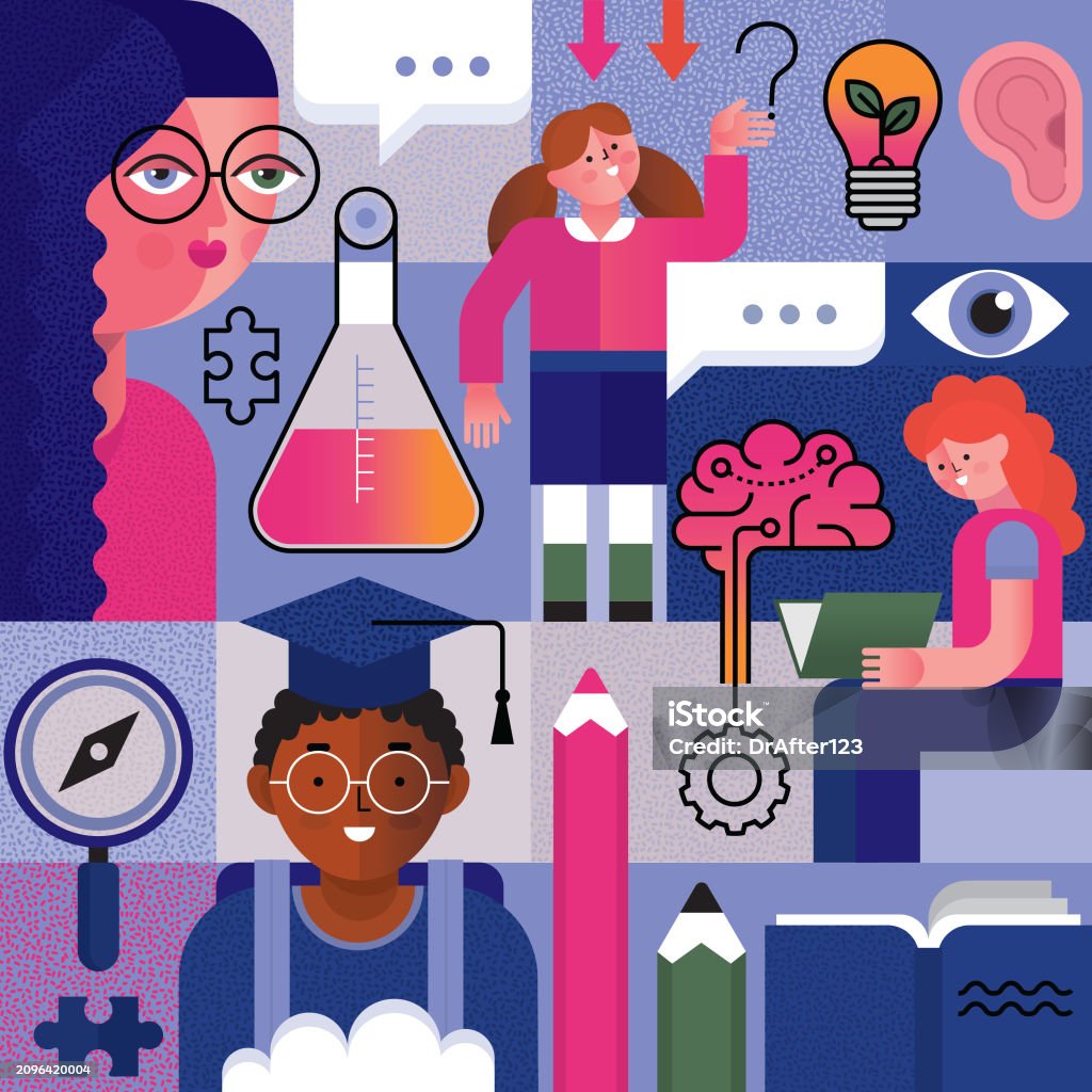 Learning Depiction Education And Learning Concept Stock Illustration - Download Image Now ...