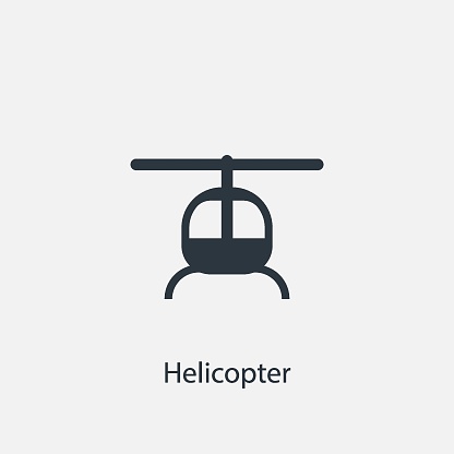 Helicopter transport concept icon. Simple one colored travel element illustration. Vector symbol design from journey collection. Can be used in web and mobile.