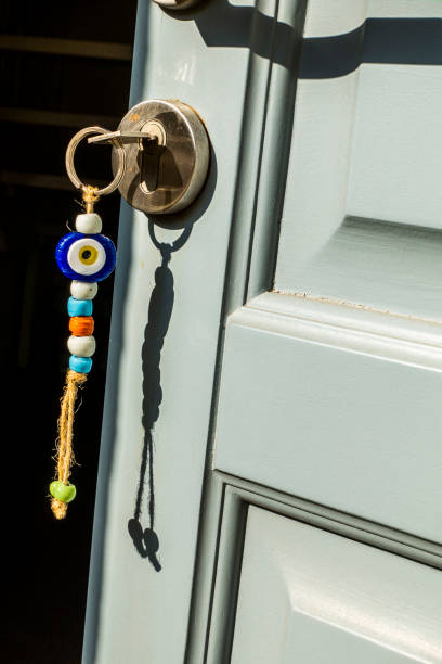 Keys in the door with key chain