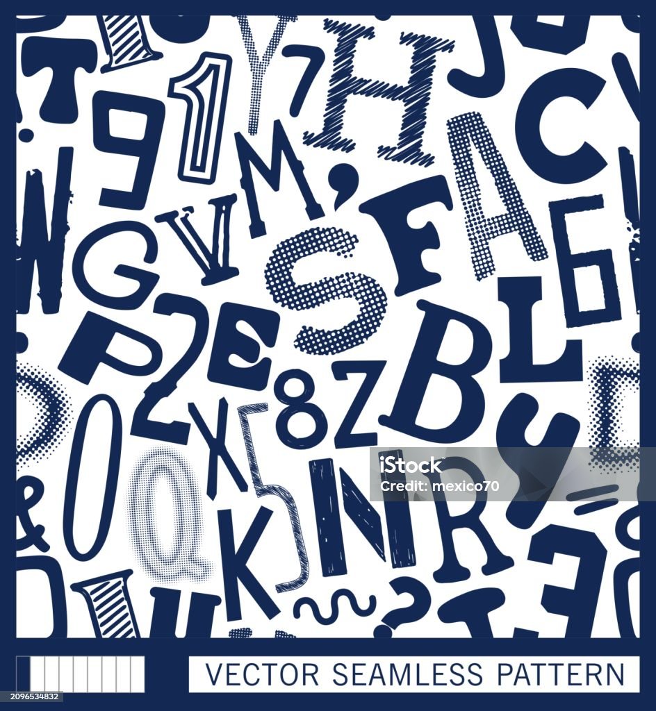 Typography Design Latin Typographic Composition Of Nonrepeating Latin Letters And Numbers Each ...