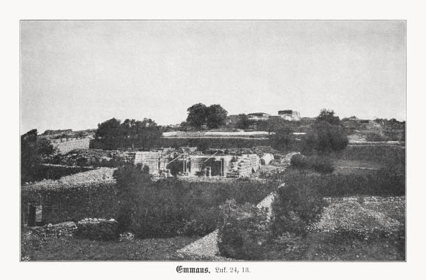 istock Historical view of Emmaus, near Jerusalem, Israel, halftone print, 1899 2096547773
