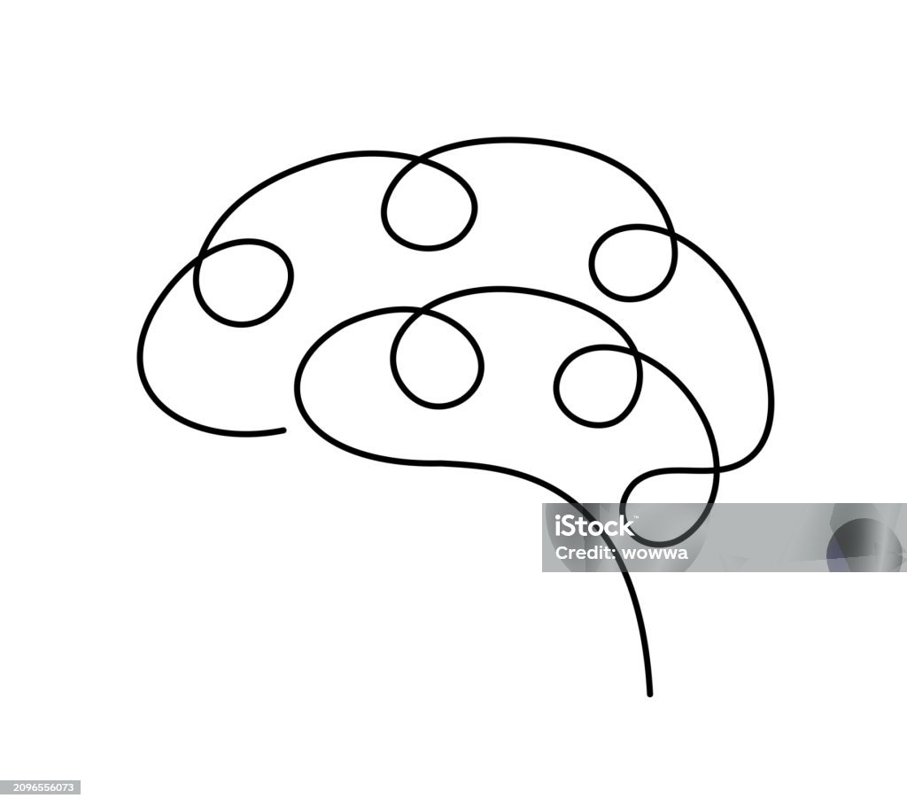 Line Abstract. Brain Abstract Human Brain Line Art Stock Illustration - Download Image Now ...