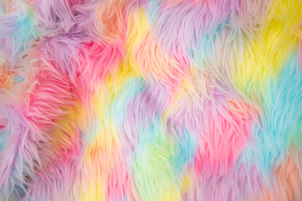 istock Multicolored fur texture. Faux fur for sewing 2096647500