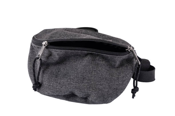 istock Gray fanny pack bag 2096697095
