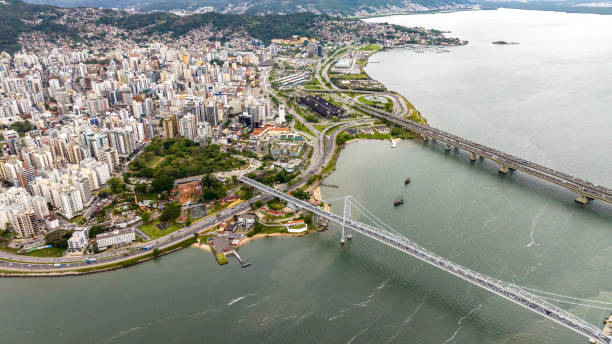 istock City of Florianopolis, Hercilio Luz Bridge. 2096704563