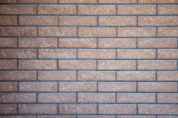 Decorative facade wall made of brown brick