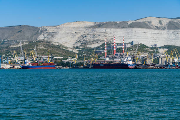 Landscape of port of Novorossiysk. Russia