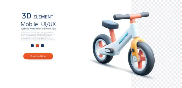 Vector illustration of Stylish Toddler Balance Bike with Modern Design