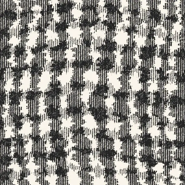 Vector illustration of Monochrome Grain Folk Check Pattern