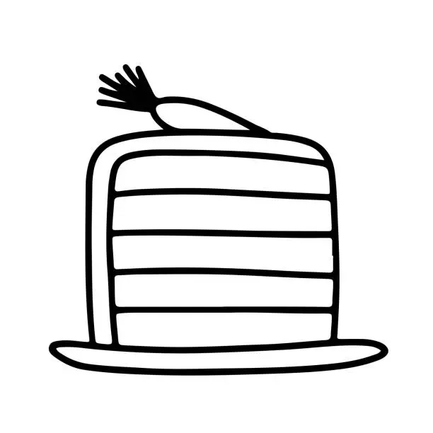 Vector illustration of slice of carrot cake