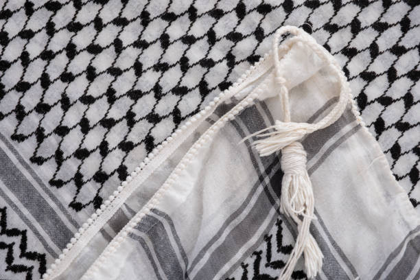 Palestinen keffeyh on white background  isolated with mock up and copy space