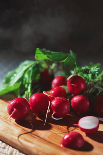 fresh radish on a wooden board still life
