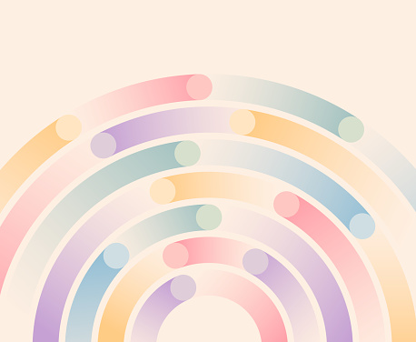 Curving rotation orbiting pastel abstract modern background.