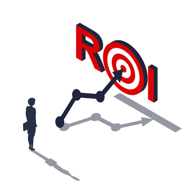 roi concept. return on investment. roi business marketing. profit income. - weibliches baby grafiken stock-grafiken, -clipart, -cartoons und -symbole