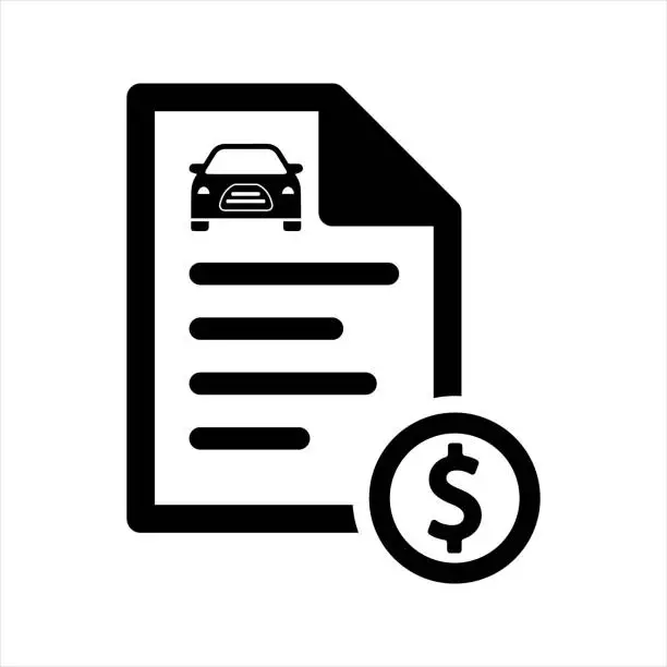 Vector illustration of Car insurance icon. Insurance bill, car loan icon