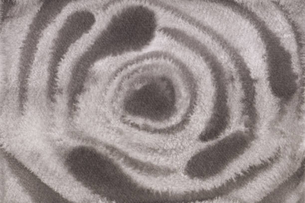 istock Monochrome abstract watercolor background of blurred circles on paper, hand-drawn, ink texture. 2096819640