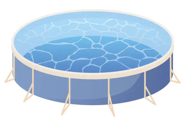 Vector illustration of Swimming pool. Isometric home pool icon. Web design isolated on white background. Vector illustration