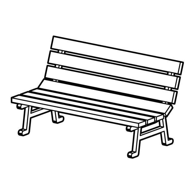 park Bench park Bench. Vector illustration that is easy to edit. black and white bench stock illustrations