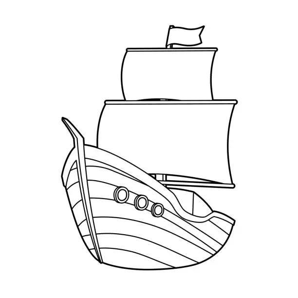 Vector illustration of Old Ship