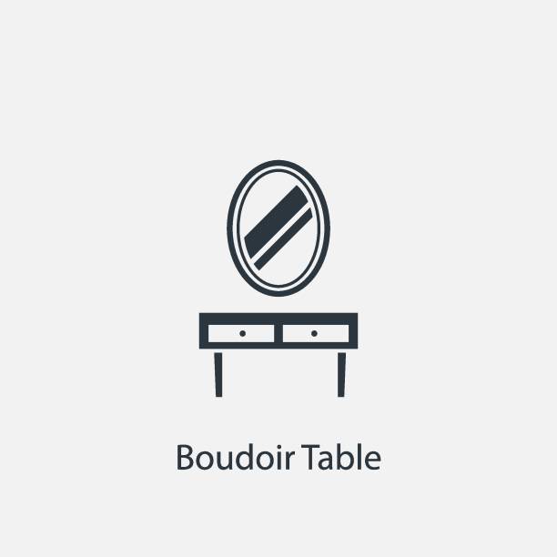私室のテーブル アイコン。シンプルな家具要素のイラスト。 - make up beauty symbol mirror点のイラスト素材／クリップアート素材／マンガ素材／アイコン素材