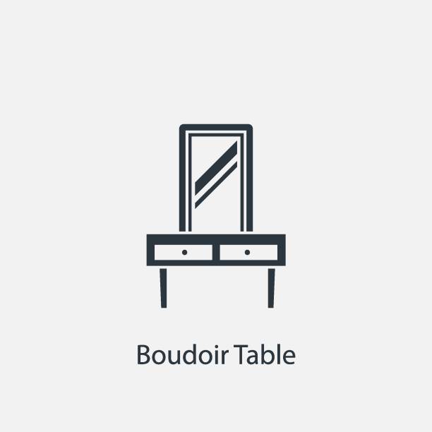 boudoir table icon. simple furniture element illustration. - make up beauty symbol mirror点のイラスト素材／クリップアート素材／マンガ素材／アイコン素材