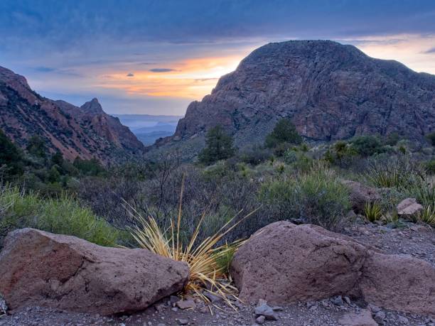 istock Evening blue hour looking at the Window View through the Chisos mountains at Big Bend National park, Texas 2096850245