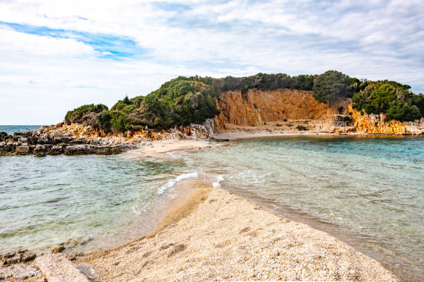istock Sandy spit connects Ksamil Islands on the Albanian Riviera 2096864256