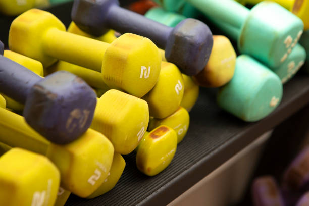istock Close-up of weights in a gym 2096866558
