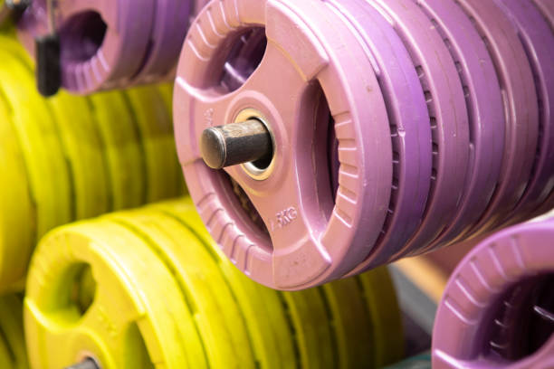 Weights in an exercise studio