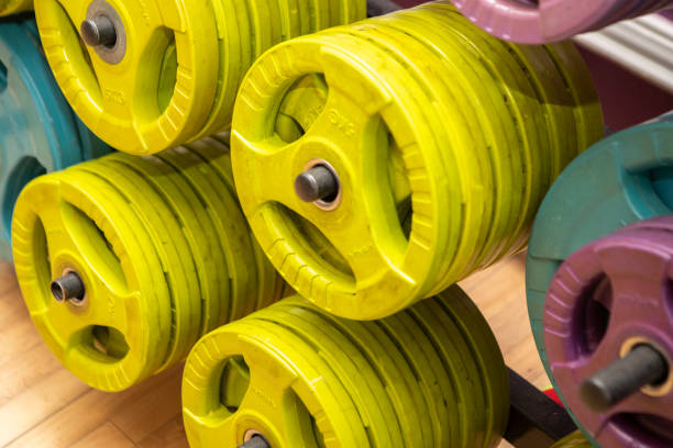 istock Close-up of weights in a gym 2096868073
