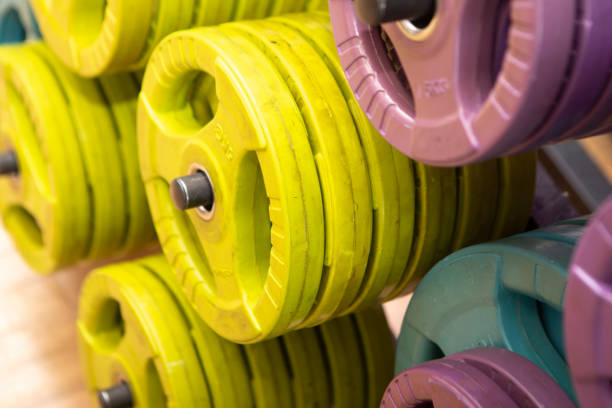 istock Close-up of weights in a gym 2096868092