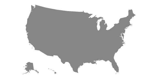 usa map. united states of america vector country. usa outline isolated. all states on white background - karte stock-grafiken, -clipart, -cartoons und -symbole