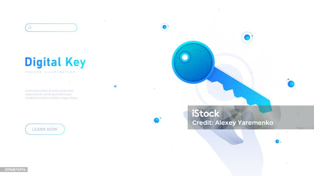 Key Digital Drawing Digital Key White Poster Vector Stock Illustration - Download Image Now ...