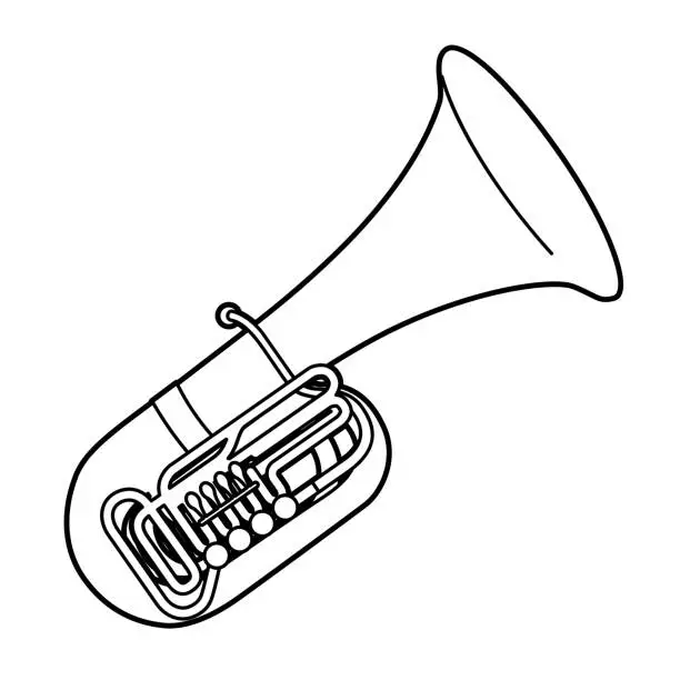 Vector illustration of tuba