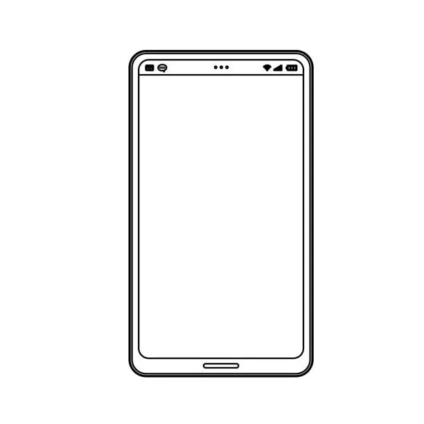 Vector illustration of smartphone. Only the status bar is displayed.