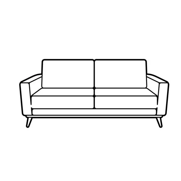 Vector illustration of Two-seat sofa