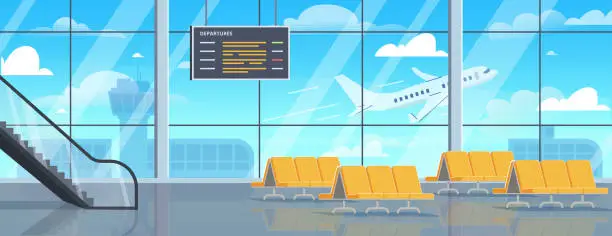 Vector illustration of Airport interior vector concept