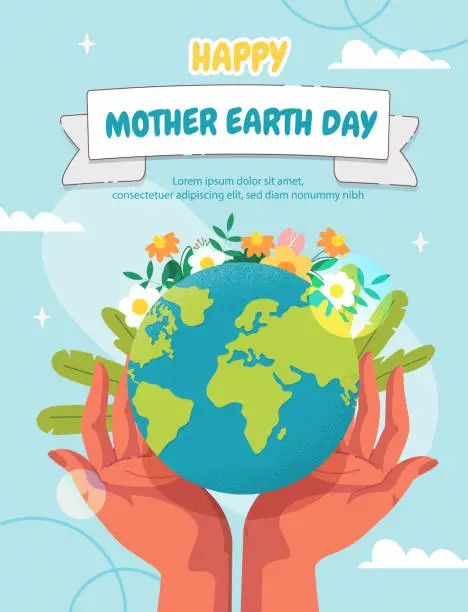 Vector illustration of Mother Earth Day vector poster