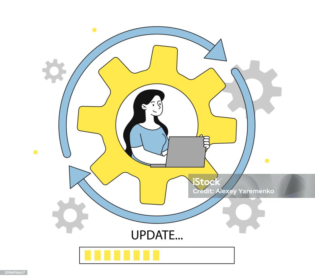 Operating System Upgrade Vector Linear Stock Illustration - Download ...