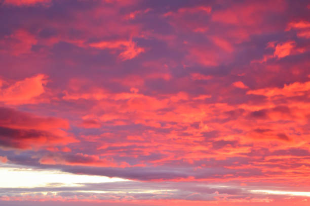 istock Beautiful sunset in the sky. Pink clouds. 2097000777