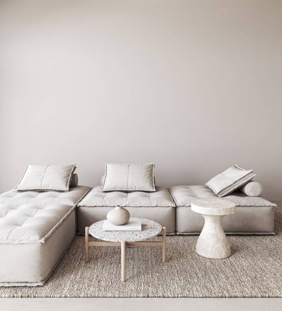 istock Modern neutral living room with stylish decor 2097055157