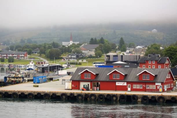 Nesna Norway 07 28 2023 View of the Norwegian village Nesna located in Helgeland, Nordland