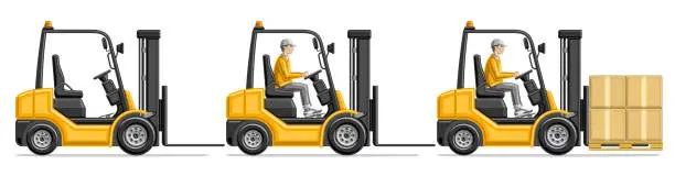 Vector illustration of Vector illustration of Forklift Trucks