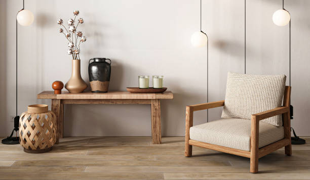 istock A contemporary take on hallway interior design, emphasizing wood and artisanal details. 3d rendering. High quality 3d illustration 2097132041