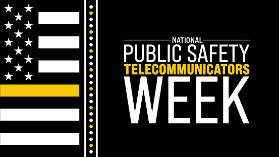 dispatcher appreciation week or Public Safety Telecommunicators Week background design.