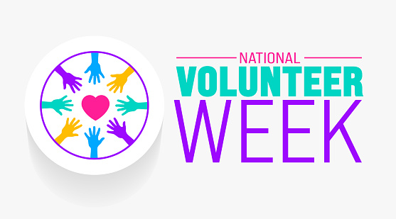 March is National Volunteer Week background template. Holiday concept.