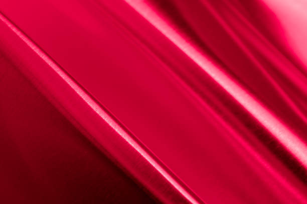 red bent metal sheet with visible texture. background
