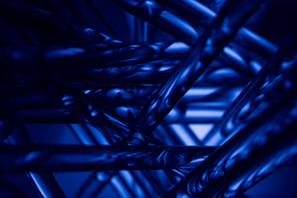 glowing optical fiber in the dark