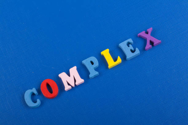 word on blue background composed from colorful abc alphabet block wooden letters, copy space for ad text. Learning english concept