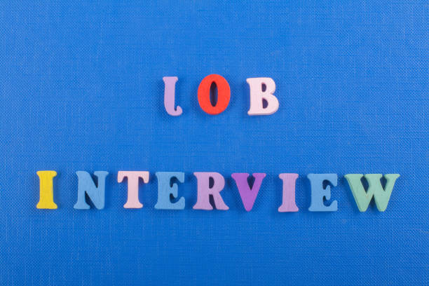 Job Interview Written White Speech Bubble On Yellow Background. Communication Concept.